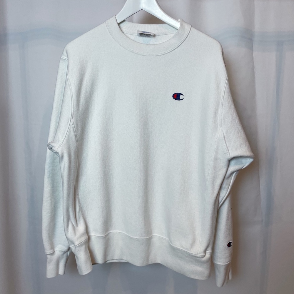 Champion white reverse weave crewneck sweatshirt